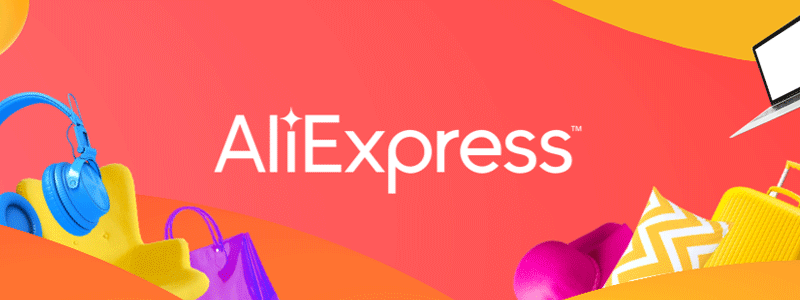 Logotipo Aliexpress com ilustração ao fundo