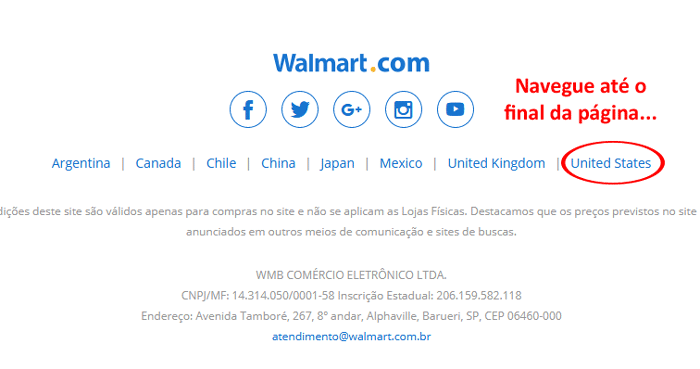 Reprodução site Walmart